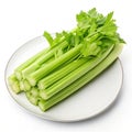 Celery vegetable dish isolated on white background Royalty Free Stock Photo
