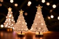 Celestial Angel Tree Toppers Illuminated by LED Lights.AI Generated