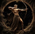 Celestial Archer Statue in Ornate Frame Royalty Free Stock Photo