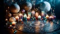 A celestial astrology altar, Ai generated image Royalty Free Stock Photo