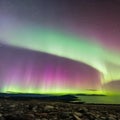 1774 Celestial Aurora Borealis: A celestial and captivating background featuring the aurora borealis with dancing lights, cosmic