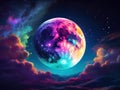 Celestial Canvas Luna\'s Radiant Brushstrokes Illuminate the Night Sky in a Captivating Animated