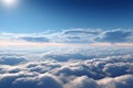 Celestial canvas A mesmerizing sea of clouds under a blue sky Royalty Free Stock Photo