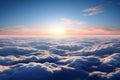 Celestial canvas A mesmerizing sea of clouds under a blue sky Royalty Free Stock Photo
