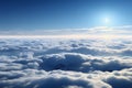 Celestial canvas A mesmerizing sea of clouds under a blue sky Royalty Free Stock Photo