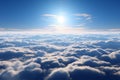Celestial canvas A mesmerizing sea of clouds under a blue sky Royalty Free Stock Photo