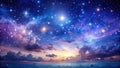 Celestial canvas a serene panorama of night sky and clouds at sunset. Generative AI Royalty Free Stock Photo