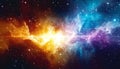 Celestial Canvas A Stunning Nebula, A Vibrant Tapestry of Cosmic Fire, Ice, and Stardust Royalty Free Stock Photo