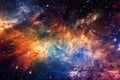 celestial collision of stars and galaxies, exploding in a dazzling display of cosmic fireworks