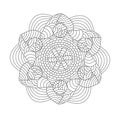 Celestial Convergence mandala coloring book page for kdp book interior
