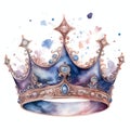 Celestial Crown Fantasy Sky Night gazing watercolor Royalty Free Stock Photo