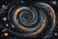 Celestial Dance: Cosmic Swirl of Stars and Galaxies Swirling in the Vastness of Space