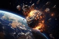 Celestial Earth space asteroid. Generate Ai Royalty Free Stock Photo