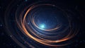 Celestial Elegance Saturns Rings Copper and Nebula Navy Pattern Royalty Free Stock Photo