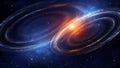 Celestial Elegance Saturns Rings Copper and Nebula Navy Pattern Royalty Free Stock Photo