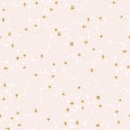Celestial elements and golden stars in a seamless pattern design Royalty Free Stock Photo