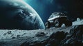 Celestial Expedition: Moon Rover Roaming Lunar Landscapes