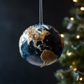 Celestial Festivities: Earth\'s Ornament on the Cosmic Christmas Tree