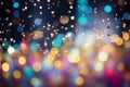 Celestial Fireworks: Starry Bokeh lights Background