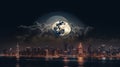 Celestial Fireworks: Twilight\'s Lunar Spectacle
