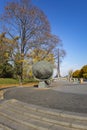 Celestial globes-- near Conquerors of Space Monument, Moscow, Russia Royalty Free Stock Photo