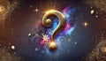 Celestial Gold Question Mark Design Royalty Free Stock Photo