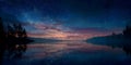 Celestial Lake Night Sky Reflection Royalty Free Stock Photo
