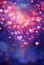 Celestial Love: Graceful Hearts in a Dreamy Space Royalty Free Stock Photo