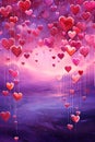 Celestial Love: Graceful Hearts in a Dreamy Space Royalty Free Stock Photo