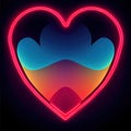 Celestial luminescence. Unleashing the radiant power of the thunderstruck neon elixir of eternal love. AI-generated