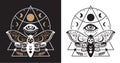 Celestial lunar death moth with third eyes