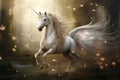 Celestial Majestic white unicorn. Generate Ai