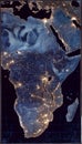 Celestial map of africa bathed in starlight showcasing the divine lineage of cush Royalty Free Stock Photo