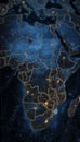 A celestial map of africa under soft starlight showcasing the divine lineage of cush Royalty Free Stock Photo