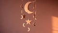 Celestial Mobile with Moons and Stars Royalty Free Stock Photo