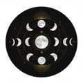 Celestial Moon Phases in Gold and Black Royalty Free Stock Photo