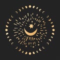 Celestial moon sacred astrology vector.