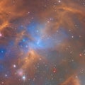 1525 Celestial Nebula: A mesmerizing and celestial background featuring a nebula with swirling gases, cosmic dust, and a celesti