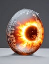Celestial Orb of Contained Fire and Ice Royalty Free Stock Photo