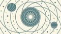 Celestial Orbits Spiral Pattern, Cosmic Dance, Astronomical Design Vector Design Generative AI Royalty Free Stock Photo