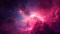 A celestial panorama of the pink galaxy with a twinkling stars, Generative AI