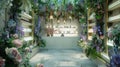 A celestial paradise in bloom where ling stars mingle with lush floral arrangements setting the stage for luxurious