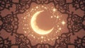 Celestial Pattern with Crescent Moon Royalty Free Stock Photo