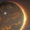 1914 Celestial Planetary System: A celestial and captivating background featuring a planetary system with orbiting planets, cosm