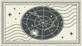 Celestial Planisphere Map, Astrological Star Chart, vector design Generative AI Royalty Free Stock Photo