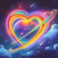 Celestial Pride: The Universe Celebrating Love in Cosmic Colors Royalty Free Stock Photo