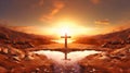 Celestial Proclamation: Cross at Sunrise