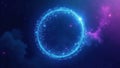 Celestial ring of light abstract glowing orb in a cosmic nebula background. Generative AI Royalty Free Stock Photo