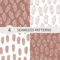 Celestial seamless pattern set with magical crystal. Royalty Free Stock Photo