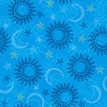 Celestial Seamless Repeat Pattern Vector Royalty Free Stock Photo